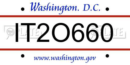 IT2O660 District Of Columbia License Plate