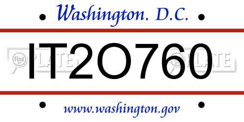 IT2O760 District Of Columbia License Plate
