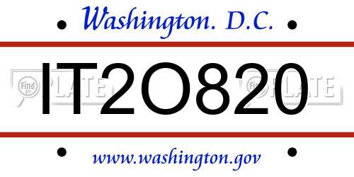 IT2O820 District Of Columbia License Plate