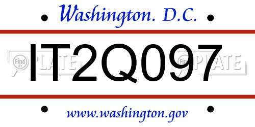 IT2Q097 District Of Columbia License Plate