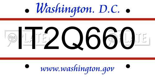 IT2Q660 District Of Columbia License Plate