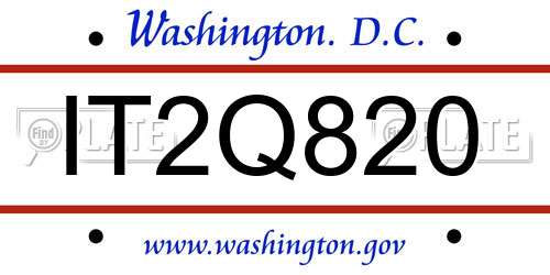 IT2Q820 District Of Columbia License Plate