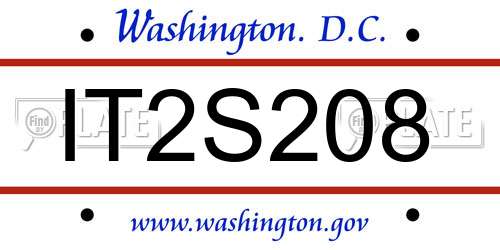 IT2S208 District Of Columbia License Plate