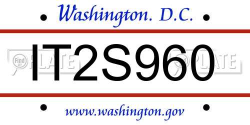 IT2S960 District Of Columbia License Plate