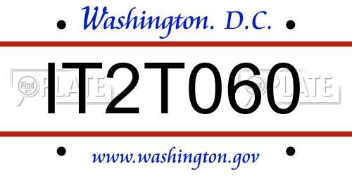IT2T060 District Of Columbia License Plate