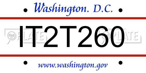 IT2T260 District Of Columbia License Plate
