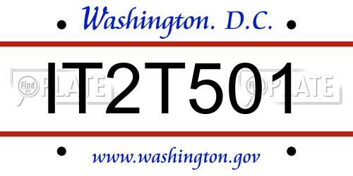 IT2T501 District Of Columbia License Plate