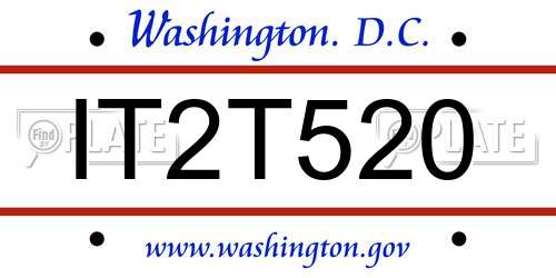 IT2T520 District Of Columbia License Plate