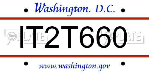 IT2T660 District Of Columbia License Plate