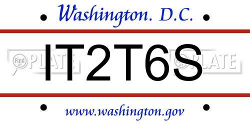 IT2T6S District Of Columbia License Plate