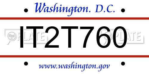 IT2T760 District Of Columbia License Plate