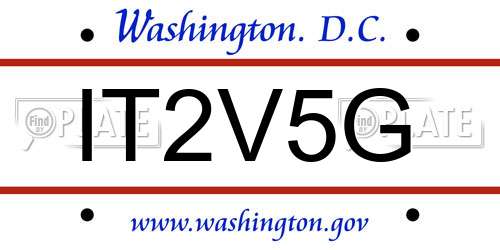 IT2V5G District Of Columbia License Plate