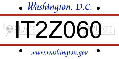 IT2Z060 District Of Columbia License Plate