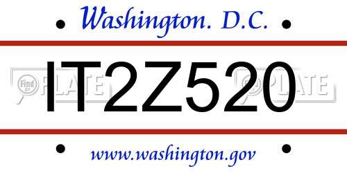 IT2Z520 District Of Columbia License Plate