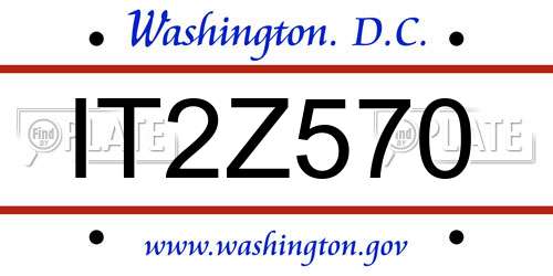 IT2Z570 District Of Columbia License Plate