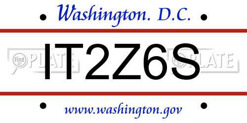 IT2Z6S District Of Columbia License Plate