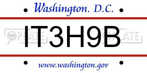 IT3H9B District Of Columbia License Plate