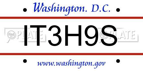 IT3H9S District Of Columbia License Plate