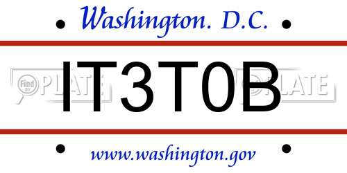 IT3T0B District Of Columbia License Plate