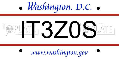 IT3Z0S District Of Columbia License Plate