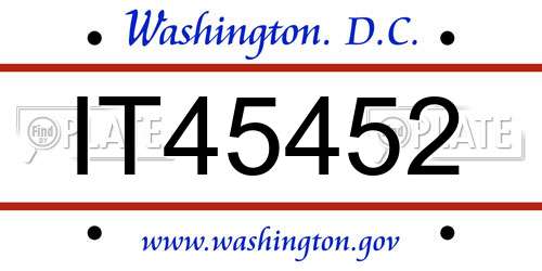 IT45452 District Of Columbia License Plate