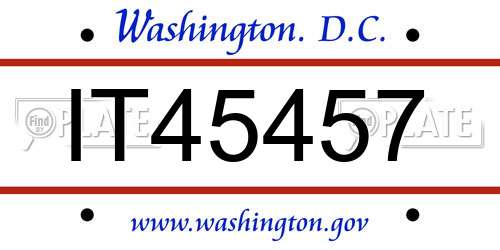 IT45457 District Of Columbia License Plate