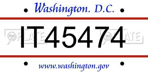 IT45474 District Of Columbia License Plate