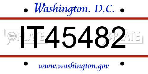 IT45482 District Of Columbia License Plate