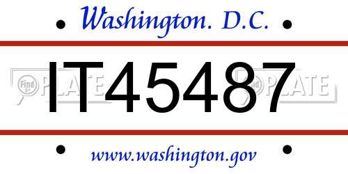 IT45487 District Of Columbia License Plate