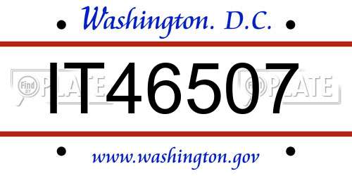 IT46507 District Of Columbia License Plate