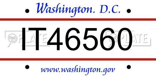 IT46560 District Of Columbia License Plate