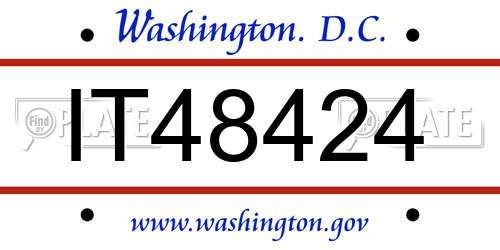 IT48424 District Of Columbia License Plate