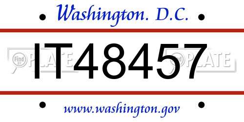 IT48457 District Of Columbia License Plate
