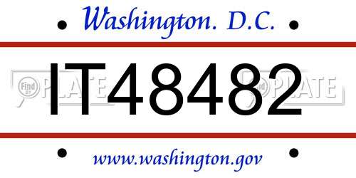 IT48482 District Of Columbia License Plate