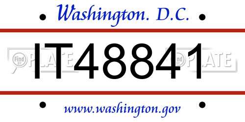 IT48841 District Of Columbia License Plate