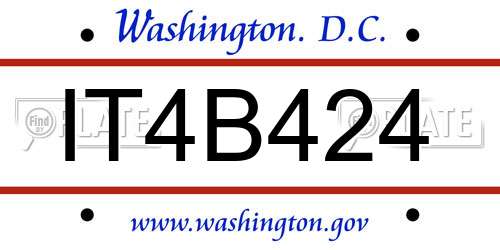 IT4B424 District Of Columbia License Plate