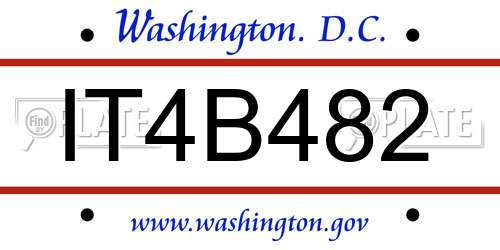 IT4B482 District Of Columbia License Plate