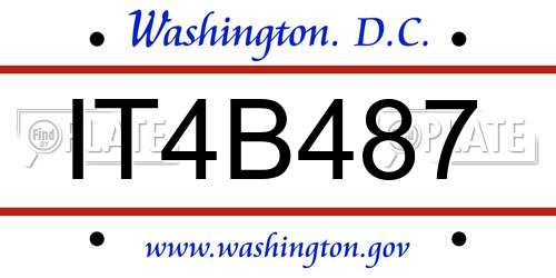 IT4B487 District Of Columbia License Plate