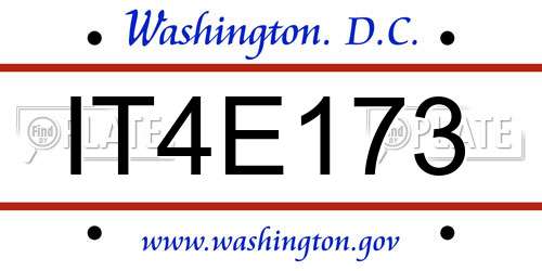 IT4E173 District Of Columbia License Plate