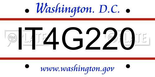 IT4G220 District Of Columbia License Plate