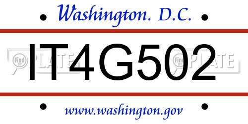 IT4G502 District Of Columbia License Plate