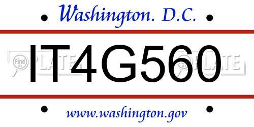 IT4G560 District Of Columbia License Plate