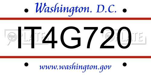 IT4G720 District Of Columbia License Plate