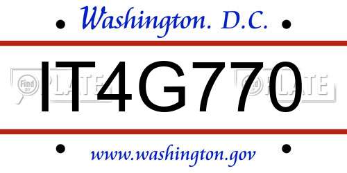 IT4G770 District Of Columbia License Plate