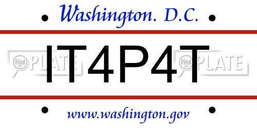 IT4P4T District Of Columbia License Plate