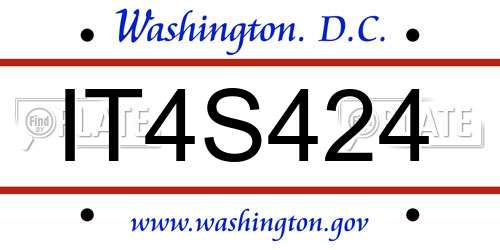 IT4S424 District Of Columbia License Plate