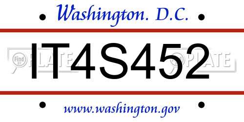 IT4S452 District Of Columbia License Plate