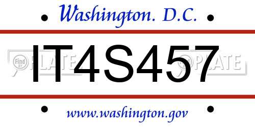IT4S457 District Of Columbia License Plate