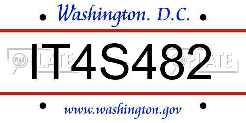 IT4S482 District Of Columbia License Plate
