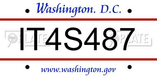 IT4S487 District Of Columbia License Plate